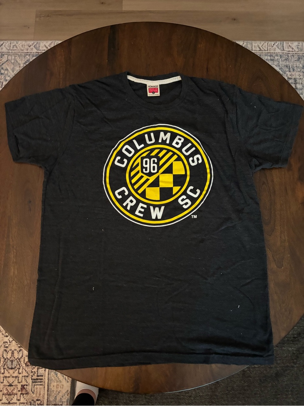 Homage Columbus Crew SC Black & Yellow Logo Tee